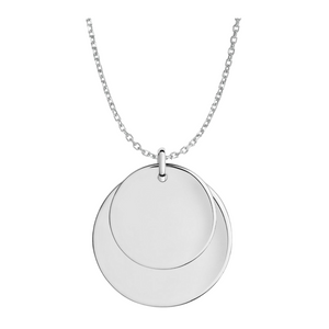 19mm + 14mm double disc personalized necklace