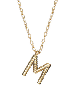textured initial necklace