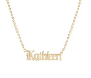 gothic name necklace