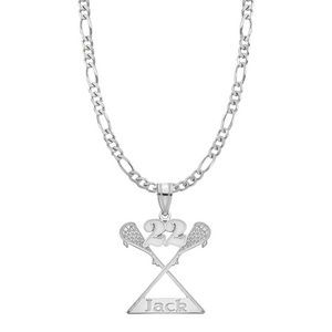 lacrosse name and number necklace