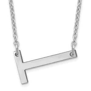 small sideways initial necklace