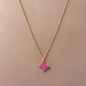 pretty in pink butterfly necklace