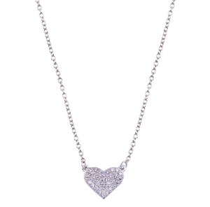 glitter heart necklace