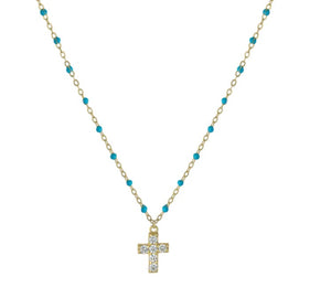 beaded cross necklace