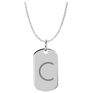 dog tag initial necklace little neary